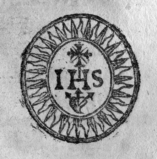 IHS Rom Christusmonogram IHS mit Strahlenkranz, Kreuz, Herz und drei Kreuznägeln