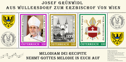 Sonderbriefmarke für Erzbischof Josef Grünwidl beim Marktfest in Wullersdorf / BSV Hollabrunn Sonderbriefmarke für Erzbischof Josef Grünwidl beim Marktfest in Wullersdorf